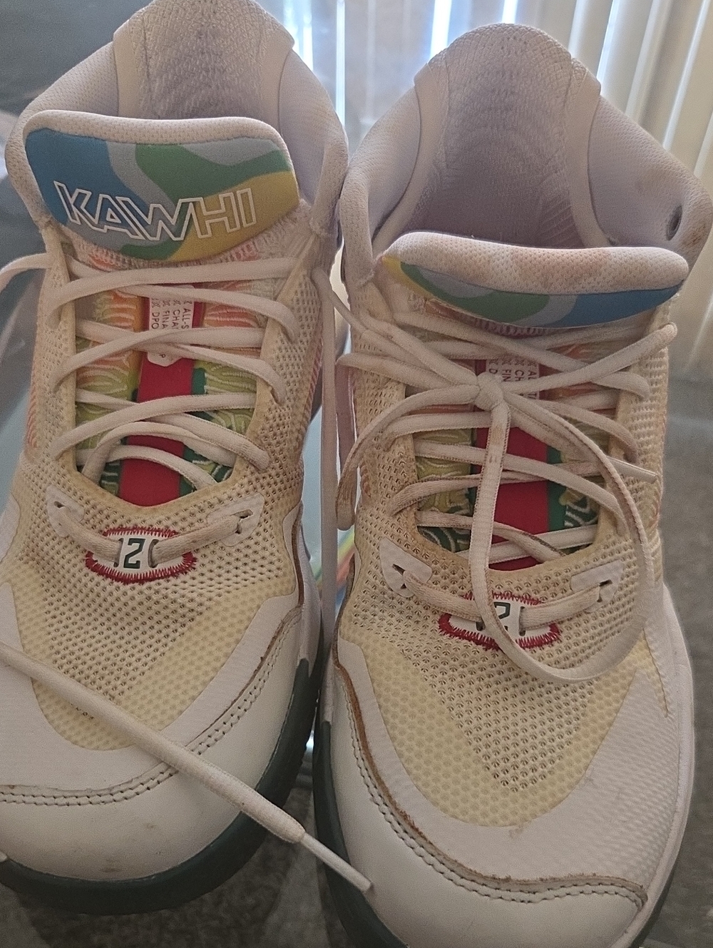 New Balance Men's White Sneakers with Multicolor Accents